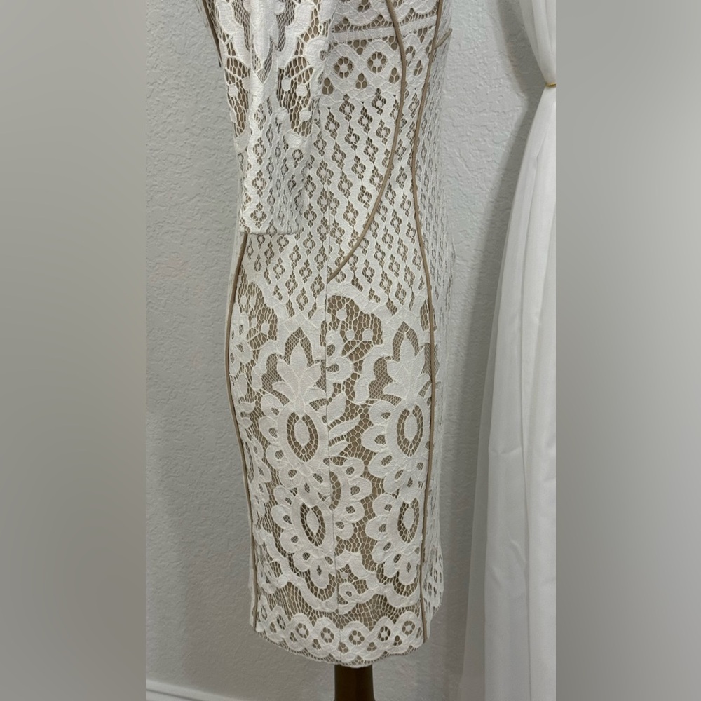 NEW Antonio Melani Bettye Ivory Beachwood Lace 3/4 Sleeve Sheath Dress Size 2 - Picture 7 of 11